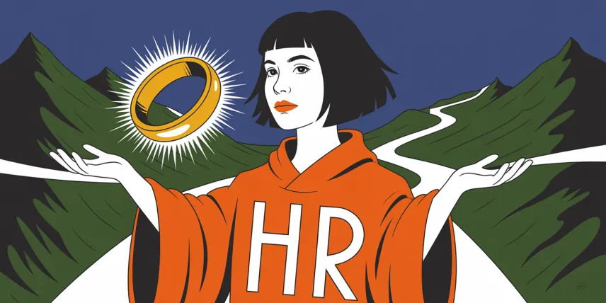 a-stylised-female wearing a cape with HR on it seeking a gold ring.png