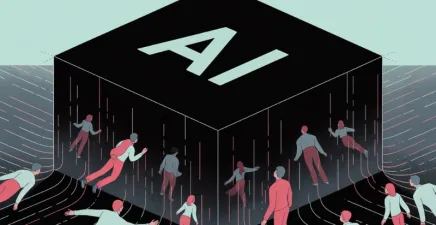 A black box representing AI sucking in people 