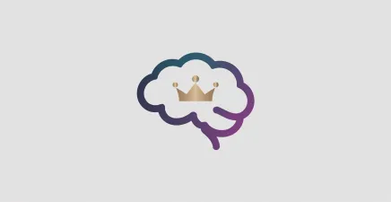 An icon of a brain outline with a small crown on top 