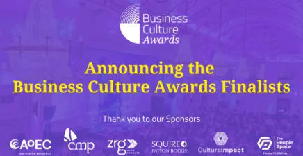 Business Culture Awards finalists slide with sponsor logos