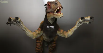 Henn-na Hotel dinosaur robot - Photo by HUIS TEN BOSCH
