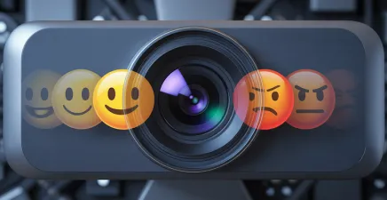 Photo of a webcam with different emoticons around it